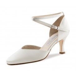 Elegants white silk satin bridal heels