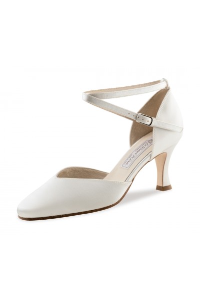 Elegants white silk satin bridal heels