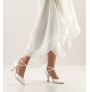 Elegants white silk satin bridal heels