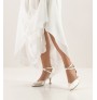 Elegants white silk satin bridal heels