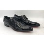 Black patent leather shoes for men