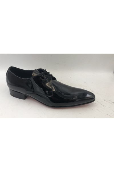 Black patent leather shoes for men