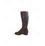 Mini chaps cuir marron à franges