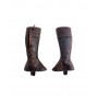 Mini chaps cuir marron à franges