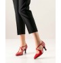 Red closed toe dancing shoe