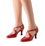 Red closed toe dancing shoe