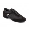 Elegant black nubuck men's leather dancing shoes