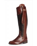 bottes equitation cuir bordeaux et croco